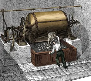 Recycled: Papermaking, Rag Paper Machine, 19th Century