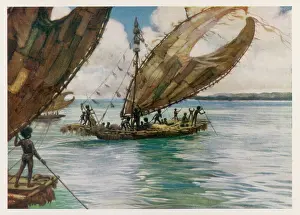 Papuan: PAPUAN TRADERS IN CANOES