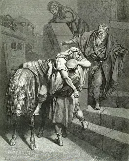 Benevolence: Parable of the Good Samaritan. Engraving by Gustave Dore. 19