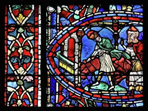 Fattened: Parable of the Prodigal Son stained glass window