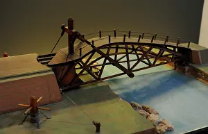 Vinci: Parabolic bridge. Model by Ermenegildo Menighetti, 1952-1953