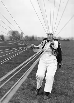 Parachutist: A parachutist after the landing