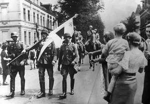 Hamm: Parade of German troops in Hamm, 1940