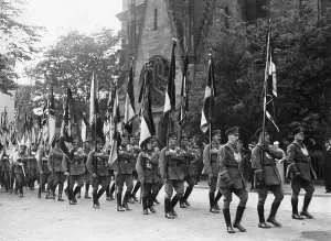 Takeover: Parade of the NSDFB before the Magdeburg Cathedral, 1934