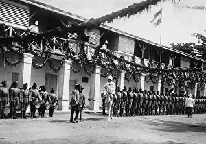 Togo: Parade of the police force in Lome, 1914