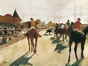 Childish: The Parade, or Race horses in front of the stands, by Degas