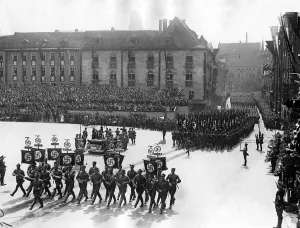 Invalids: Parade of the SA before Adolf Hitler during the Nurember