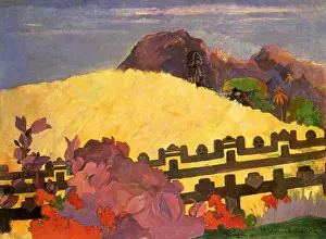 Tahitian: Parahi te Marae (There is the Temple), by Gauguin