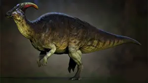 Duckbill: Parasaurolophus dinosaur, side view