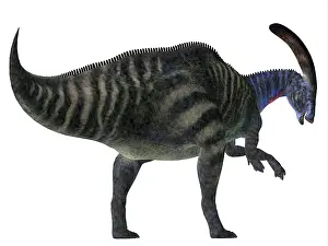 Ugliness: Parasaurolophus dinosaur on white background