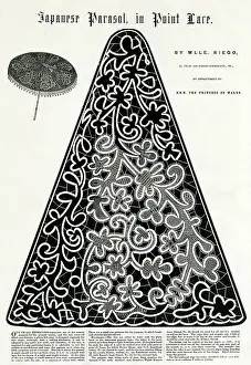 Handmade: Parasol in point of lace 1868