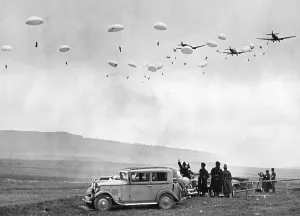 Paratrooper: Paratrooper demonstration during the Harvest Celebration on