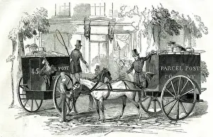 1847: Parcel Post Drivers exchanging Carts, London