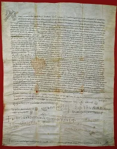 Carolingian: Parchment of Cathedral of St. Peter of Vic.11th century. Ca