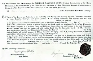 Maynard: Parchment commission, 2nd Lieutenant Henry Vaughan