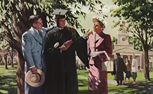 Diploma: Parents Congradulate Son upon Graduation