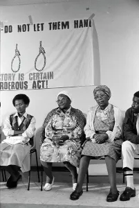 Sharpeville: Parents and relatives of the Sharpeville Six at a protest