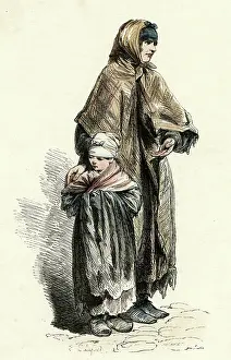 Shawls: Paris beggar 1850