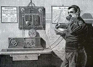 Outbreak: Paris fire officer taking a telephone report of