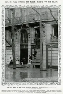 Haussmann: Paris during flood 1910