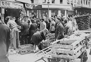 Vending: At the Paris market Les Halles'. About 1968
