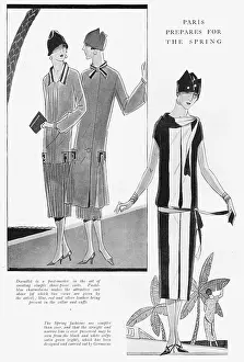 Couturiers: Paris Prepares for Spring Fashions: showing two