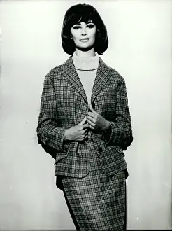 Aspect: Parisian model in Scottish style spring outfit