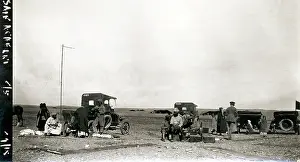 Sepia Images: Parked ground support vehicles, Iraq