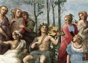 Parnassus: Parnassus, Central Section, with Apollo, by Raphael