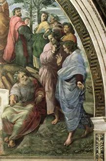 Parnassus: Parnassus, Lower Right, with Horace, by Raphael