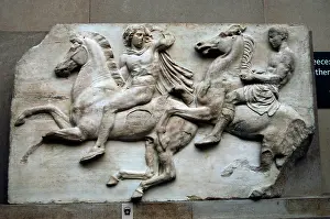 Parthenon: Parthenon. Marshal looking towards the horseman who overtake