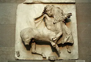 Parthenon: Parthenon. Metope XXIX. Centaur holding a fighter defeated
