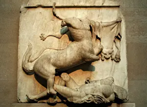 Parthenon: Parthenon. Metope XXVIII. A centaur, holding on his arm the