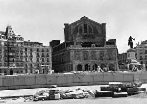 Partially: Partially destroyed Teatro Real in Madrid, 1939