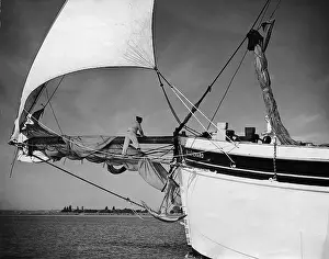Regatta: Participants in a regatta on the Thames, 1938