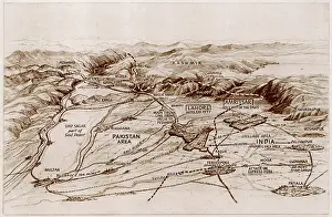 Sikhs: Partition. Map of East and West Punjab