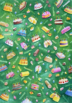 Party Cakes " wrapping paper design