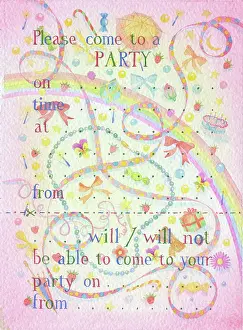 Streamers: Party Invitation with rainbow and streamers