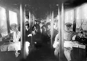 Invitations: Passenger cabin of a dirigible balloon, 1912