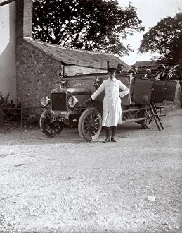 Charabanc: Passengers in a charabanc, Swanage, Dorset