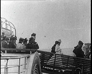 Docked: Passengers Disembarking Via the Gangplank Of