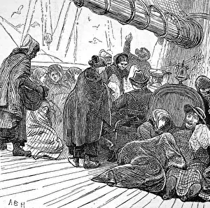 Queenstown: Passengers on an Emigrant Ship, Atlantic, 1870