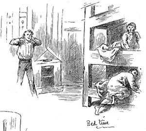 Bunks: Passengers going to bed on an Emigrant Ship, 1884