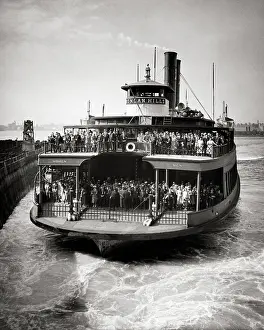 Staten: Passengers Lined up Ready to Exit the Staten Island Ferry