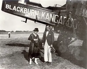 Kangaroo: Two passengers pose alongside a Blackburn RT1 Kangaroo