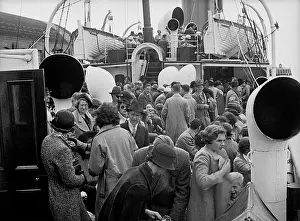 Disembark: Passengers prepare to disembark from ferry at Dieppe