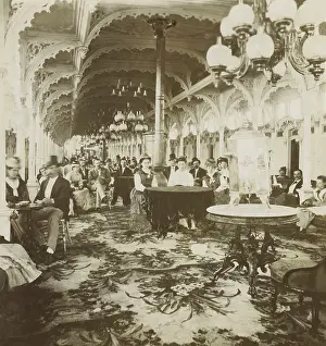 Lcgr2001: Passengers seated in a great salon of a luxurious