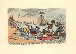 Miseries: Passengers slipping and falling into the river mud