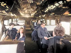 Deluxe: Passengers in a standard Pullman car - deluxe overland limit