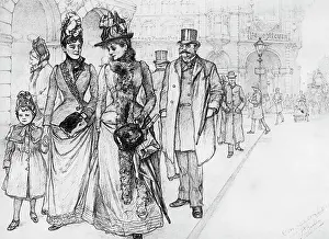 Stroll: Passers-by in the Friedrichstrasse in Berlin, 1889